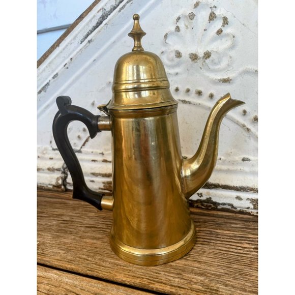 Vintage Long Solid Heavy Brass Coffee/Teapot - Picture 6 of 12